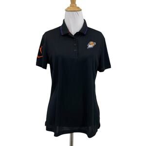 Nike Polo Shirt Womens M Medium Black Phoenix Mercury WNBA Basketball Dri Fit